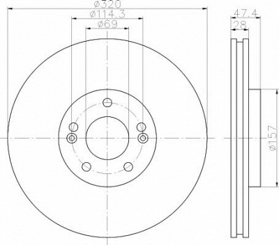 HELLA PAGID 8dd355117971 -  Тормозной диск